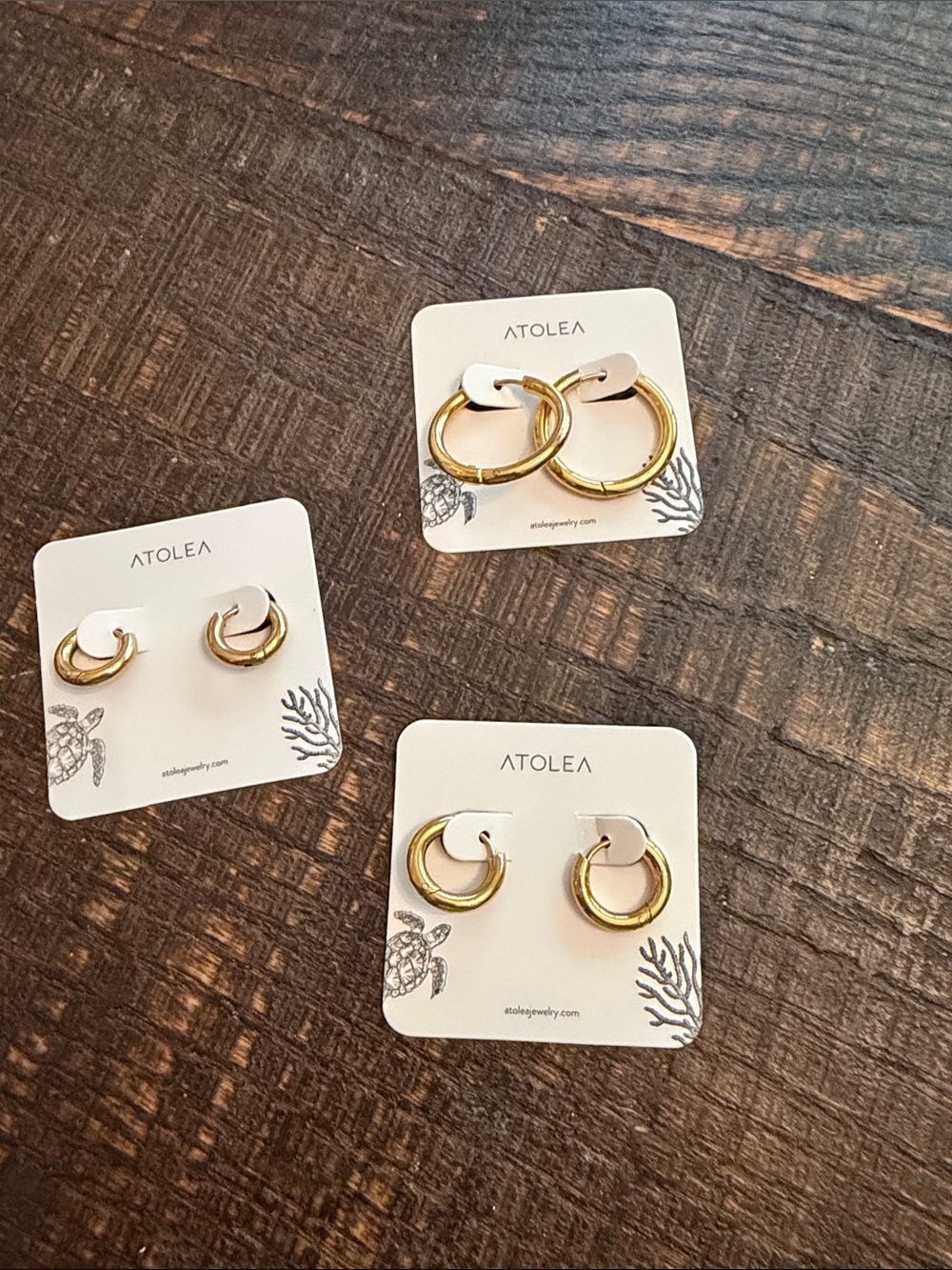 Atolea Thick Hoop Earrings - set of 3